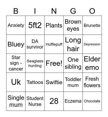 Emily  Bingo Card
