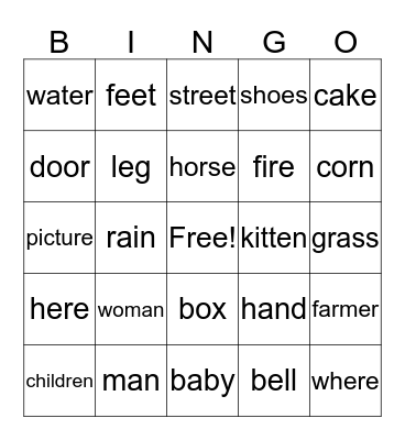 SCC set 2 (a & b) Bingo Card