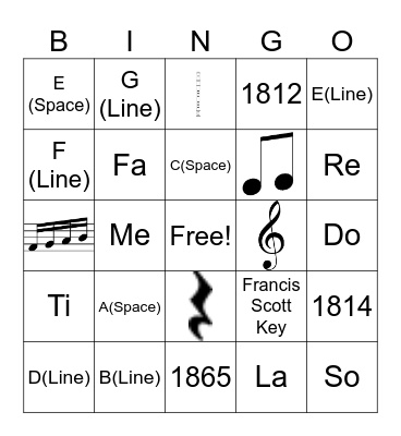 Recorder Bingo Card