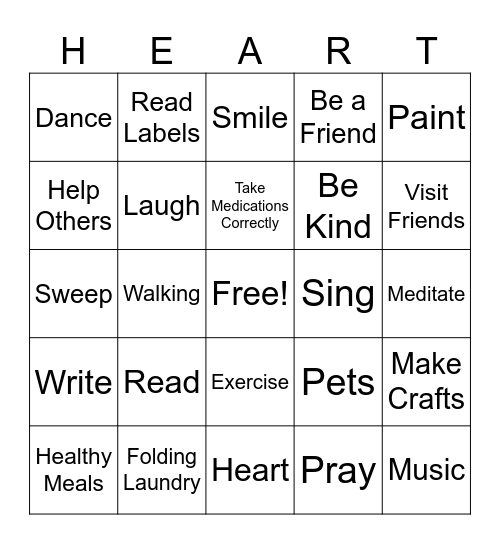 Dominion Senior Living Bristol Bingo Card