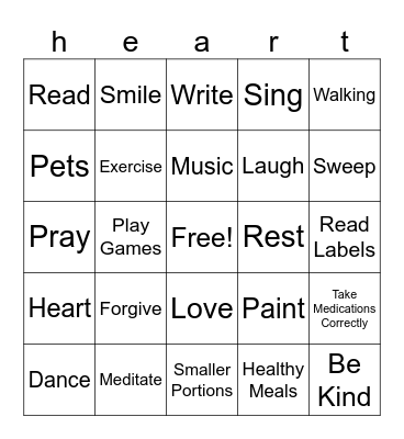 Dominion Senior Living Bristol Bingo Card