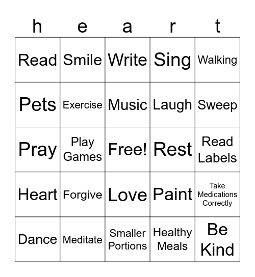 Dominion Senior Living Bristol Bingo Card