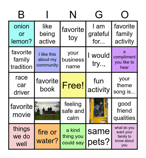 Yack Stack Conversation BINGO Card
