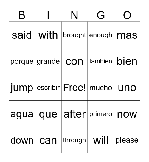 ROAR for Reading BINGO Card