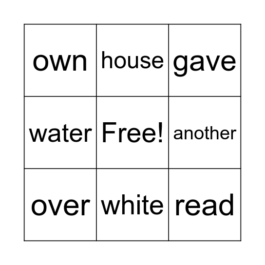 Week 24 HFW Bingo Card