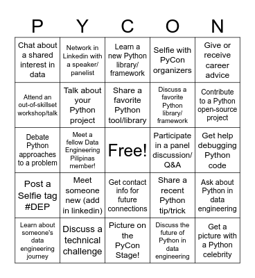 DATAENGINEERING.PH BINGO Card