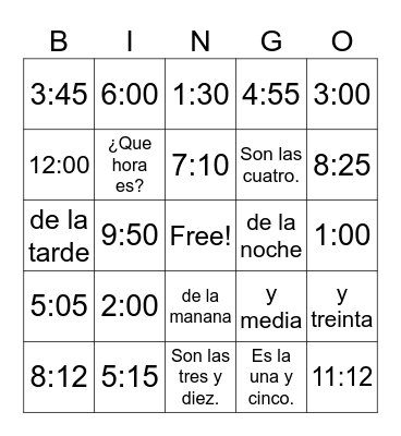 Time Loteria Bingo Card