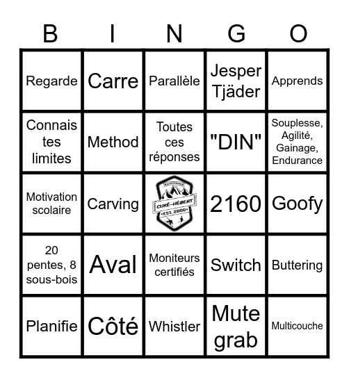 Plein air / planche à neige et ski Bingo Card