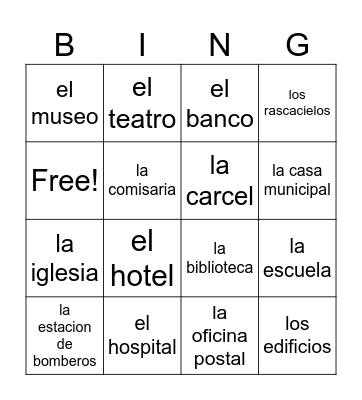 Los Edificios Bingo Card