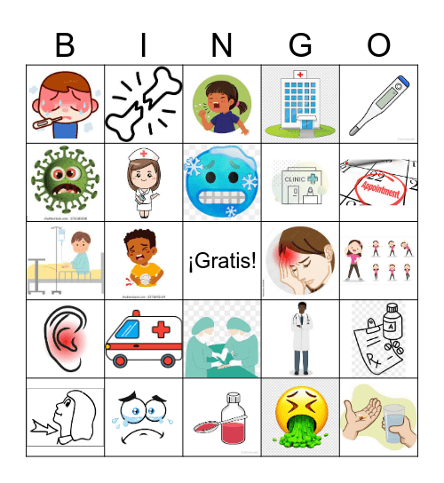 Unidad 3 - Palabras médicas Bingo Card