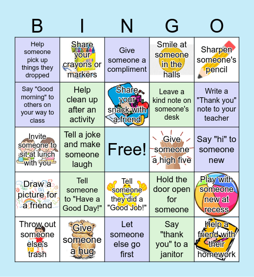 Kindness Counts! Bingo Card