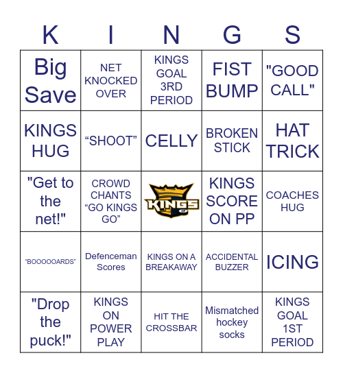 Kings Playoff Bingo Card