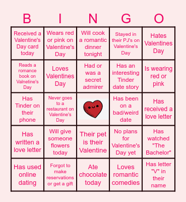 Virtual Valentine's Day Bingo <3 Bingo Card