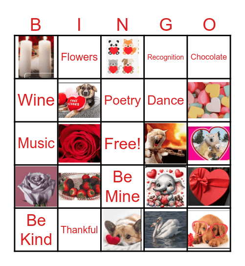 Valentines Bingo Card