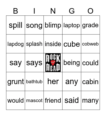 Rock'n Read Bingo Card