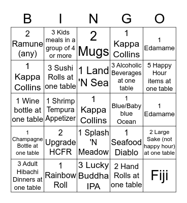 Beni-Bingo Card