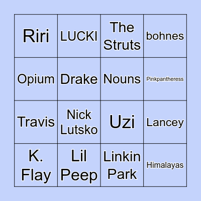 What Music Do You Have in Common With ____? Bingo Card