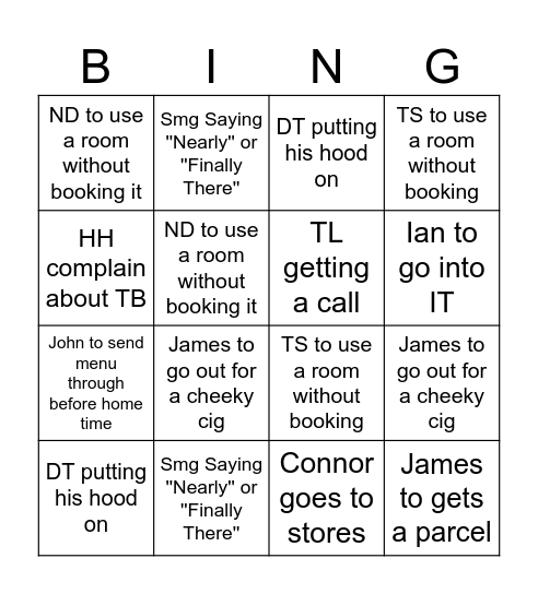 Receptions FriYAY Bingo! Bingo Card