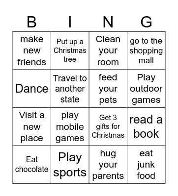 Did you.... during vacation Bingo Card