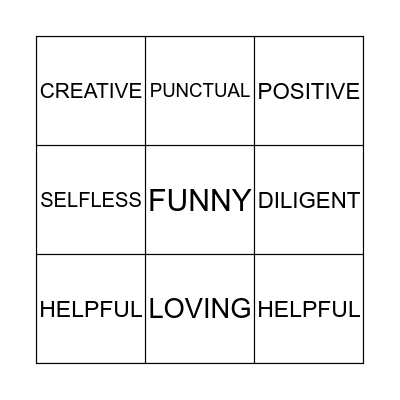 Let's be... Bingo Card