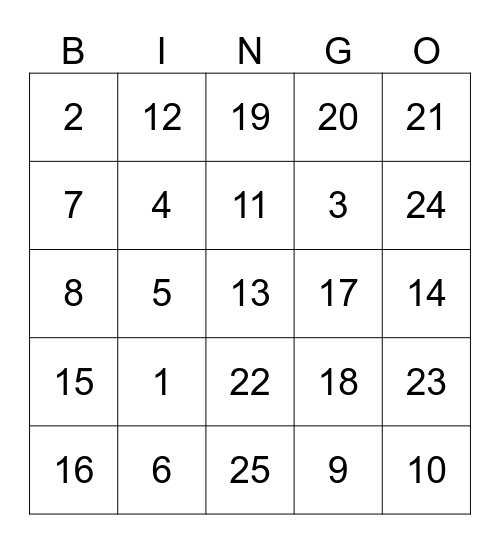 Banana Bingo! Bingo Card