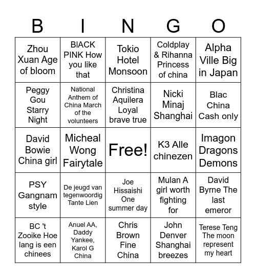 Ronde 1 Bingo Card