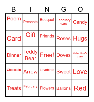 CAS Valentine's Bingo Card