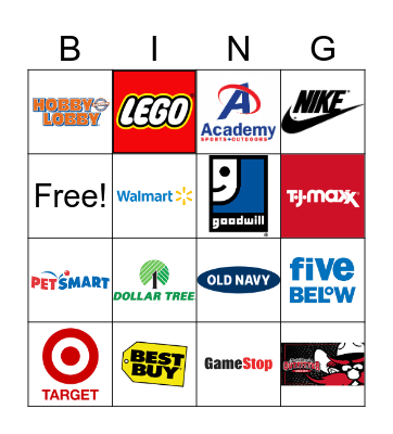 Retail Stores Bingo Card