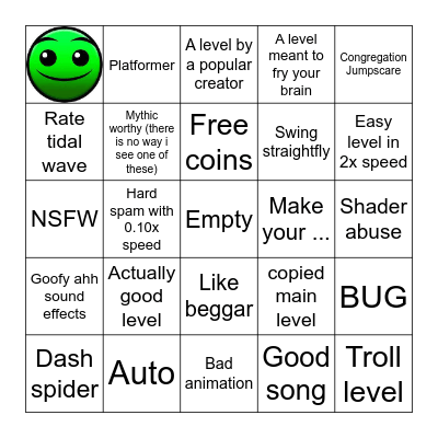 GD bingo sheet Bingo Card