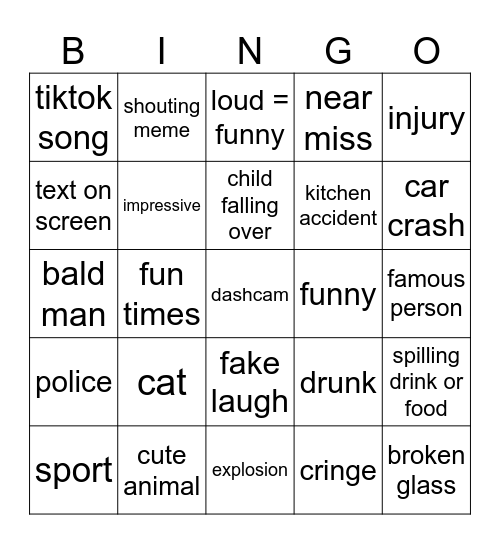 tiktok bingo time Bingo Card