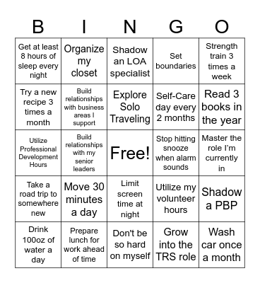 Marissa's 2024 Goals Bingo Card