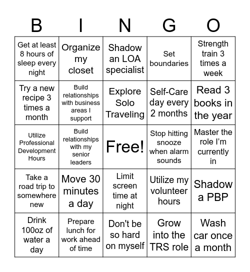 Marissa's 2024 Goals Bingo Card