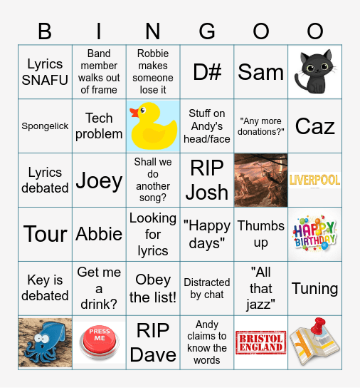 TLJ Stream Bingo Card