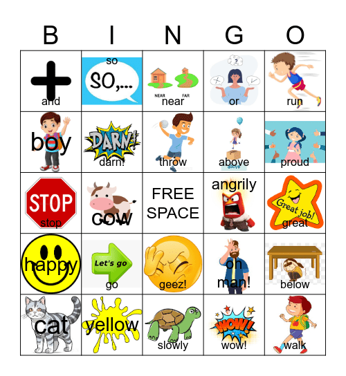 Parts of Speech Bingo! Bingo Card