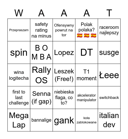 Bingo Bango Delma Gango Bingo Card