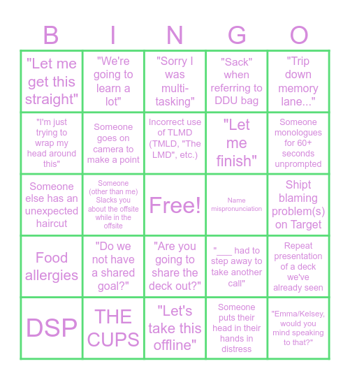 Offsite Bingo! Bingo Card