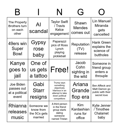 2024 Bingo Card