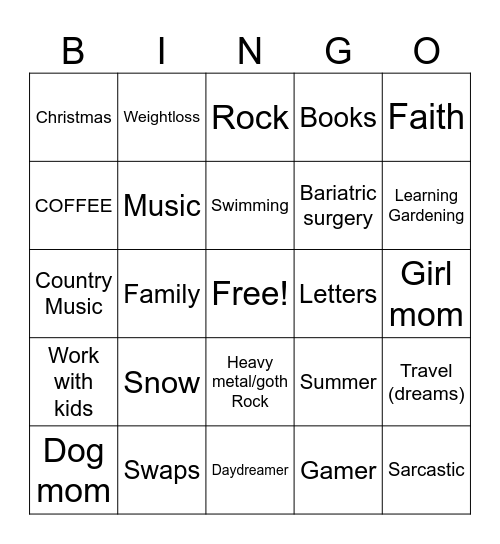 Maijas penpal Bingo Card