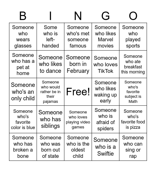 Reporting Team Bingo Card