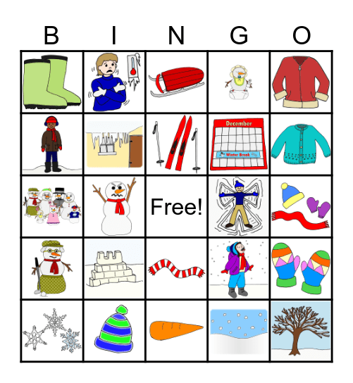 Snow Bingo Card