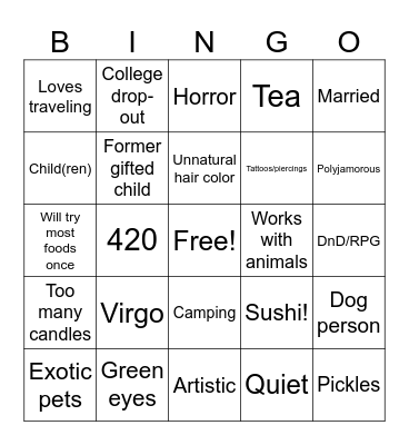 Emily Bingo Card