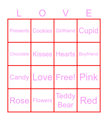 Valentines Day! Bingo Card