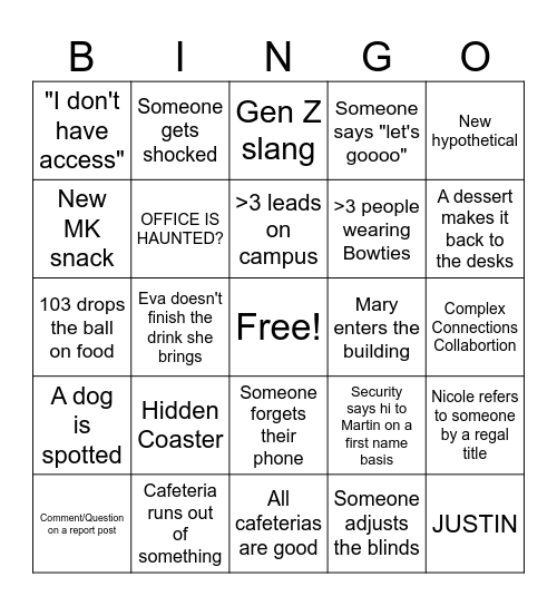 alex Bingo Card