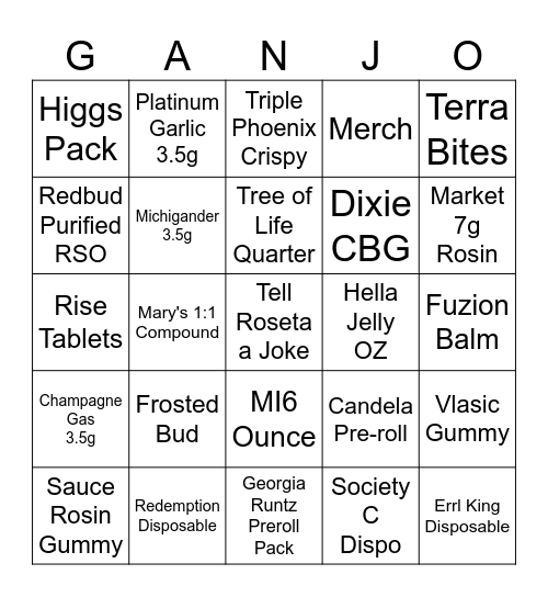 Bingo #3 Bingo Card