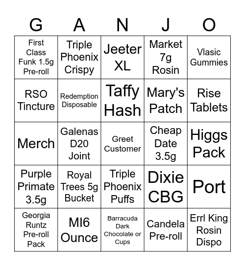 Bingo #1 Bingo Card