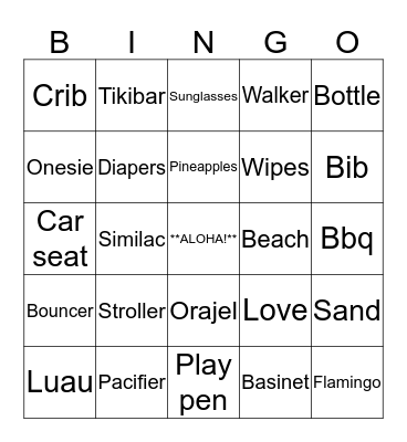 Aloha Arie`n ! Bingo Card