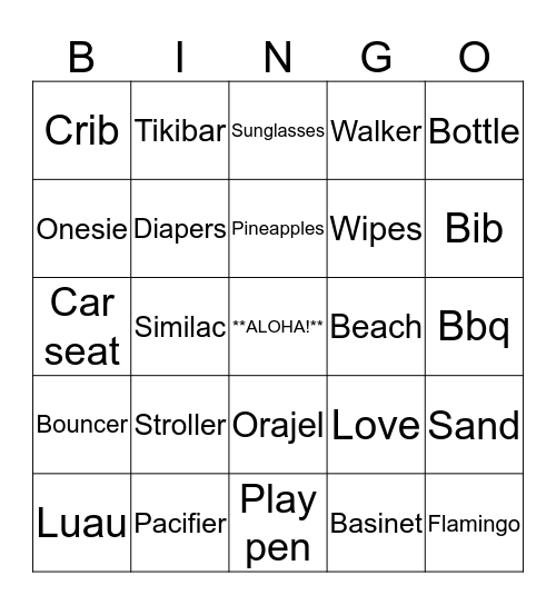 Aloha Arie`n ! Bingo Card