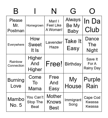 Birthday Bingo Card