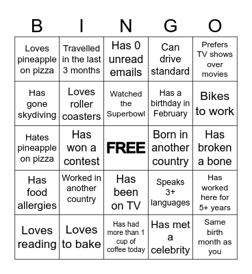 Leadership Bingo Card