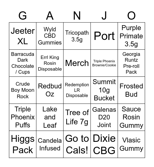 Bingo #5 Bingo Card